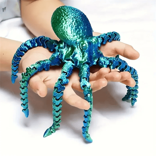 3D Printed Octopus Figurine with Flexible Joints For Home Office Desk Decor, Ocean Animal Table Ornament Ideal Gift Toy