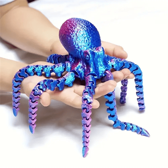 3D Printed Octopus Figurine with Flexible Joints For Home Office Desk Decor, Ocean Animal Table Ornament Ideal Gift Toy