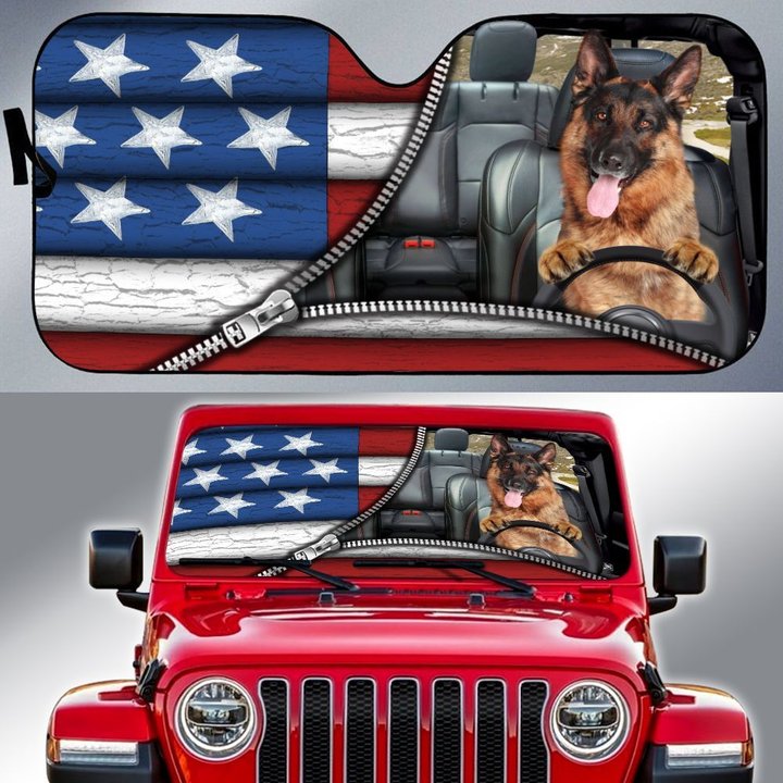 DIC0408007-German Shepherd-JE-EP Car Sun shade