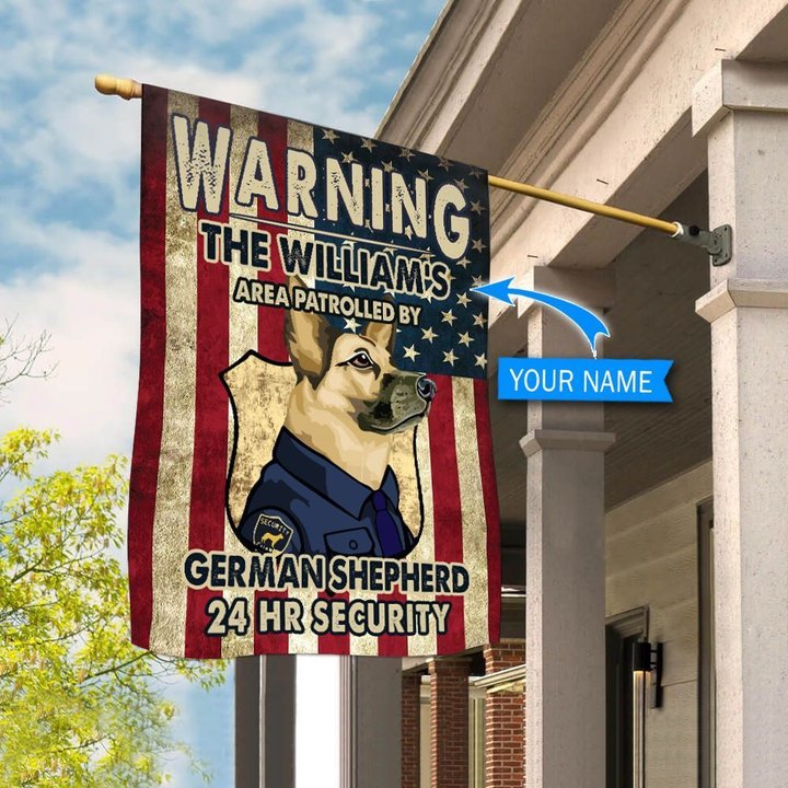 BIF20070201 Patrolled by German Shepherd Personalized Flag