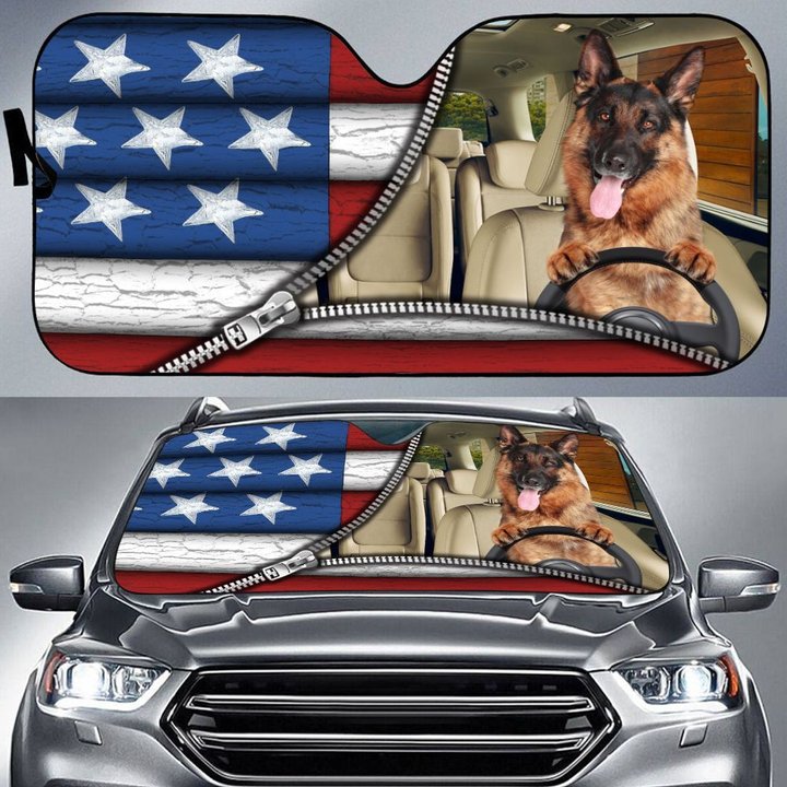 DIC4008-German Shepherd Car Sun shade