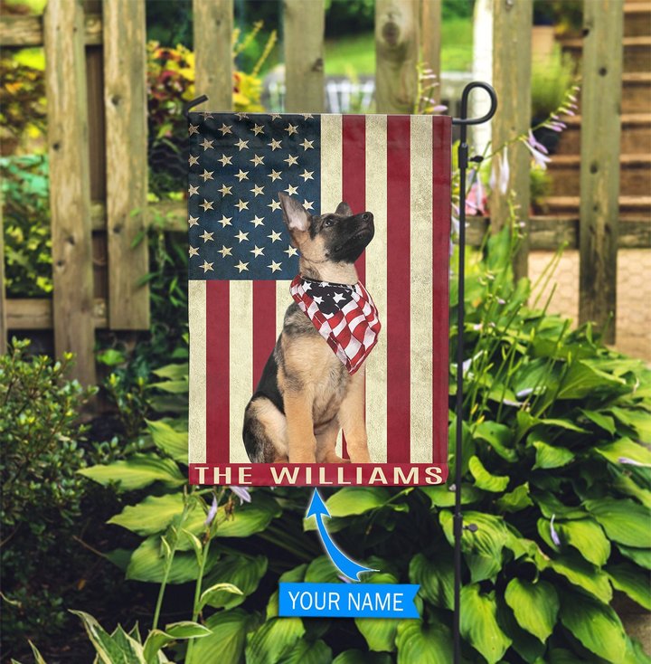 BIF0316 German Shepherd Personalized Garden Flag