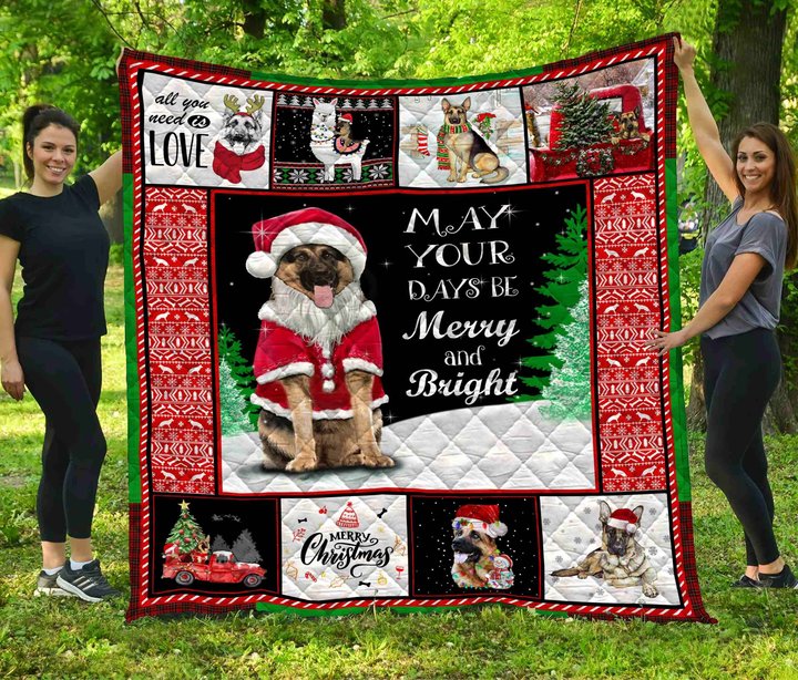 DDQ151101 German Shepherd Xmas Quilt Blanket