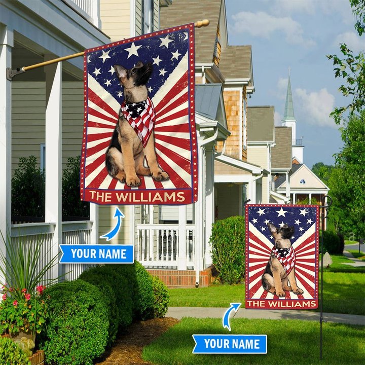 DIF3009-German shepherd Personalized Garden Flag-House Flag