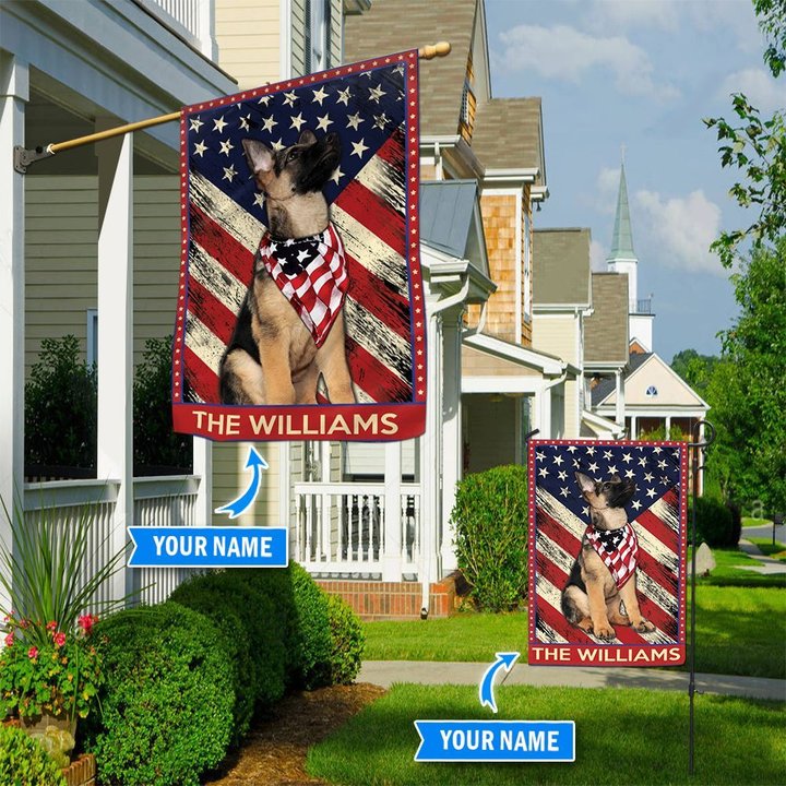 DIF4010-German shepherd Personalized Flag