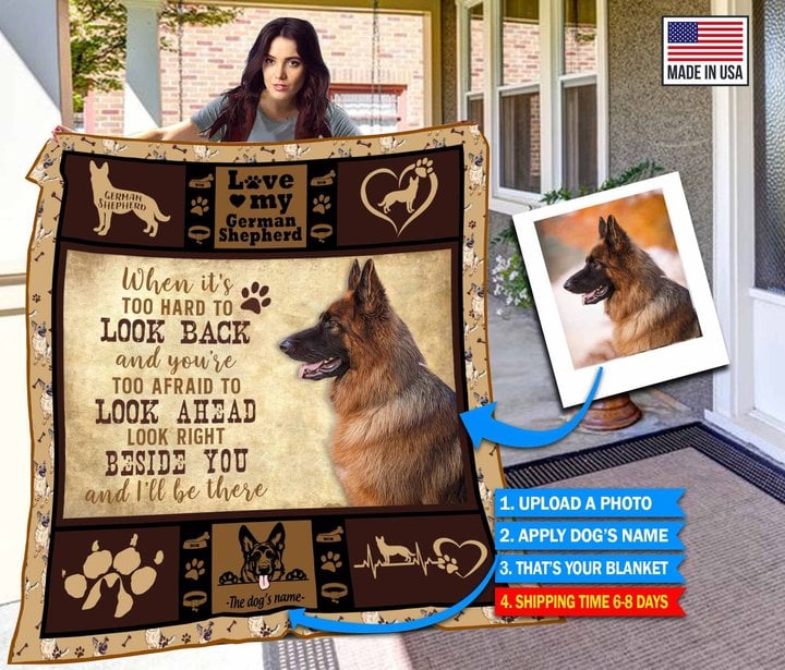THUSAB1001 German Shepherd Personalized Fleece Blanket – Made in USA