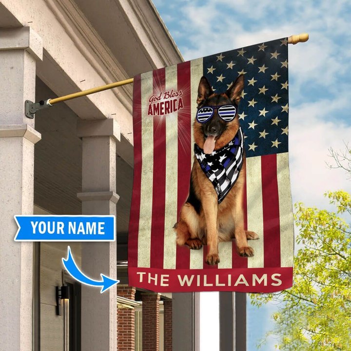 DIF8001-German Shepherd-Police -Personalized flag