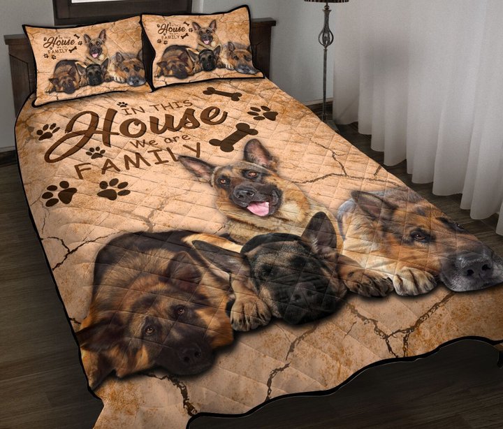 DIE6004-German Shepherd Quilt Bed Set