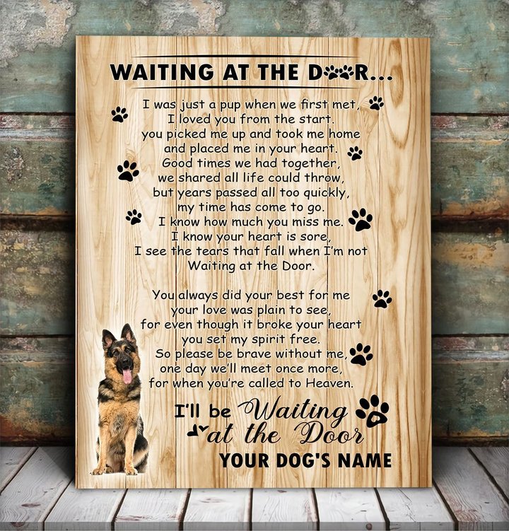 BID20070212 German Shepherd Waiting At The Door Personalized Matte Canvas