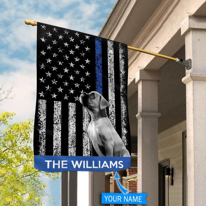 BIF1702 Boxer Police Personalized Flag