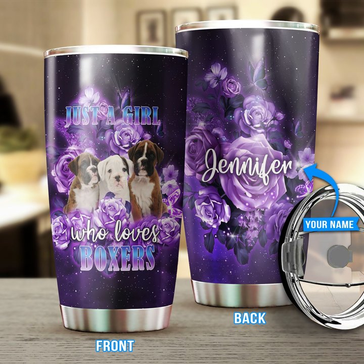 MHUCHO204 A Girl Who Loves Boxers Personalized Stainless Steel Tumbler