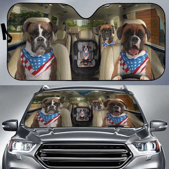 CHC2004 Boxer dog Car Sun shade