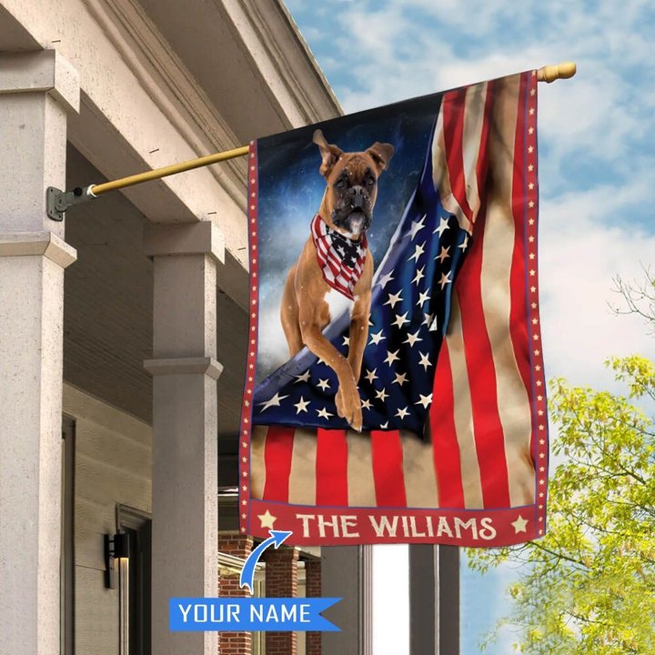 CHFD1004 Boxer Personalized House Flag