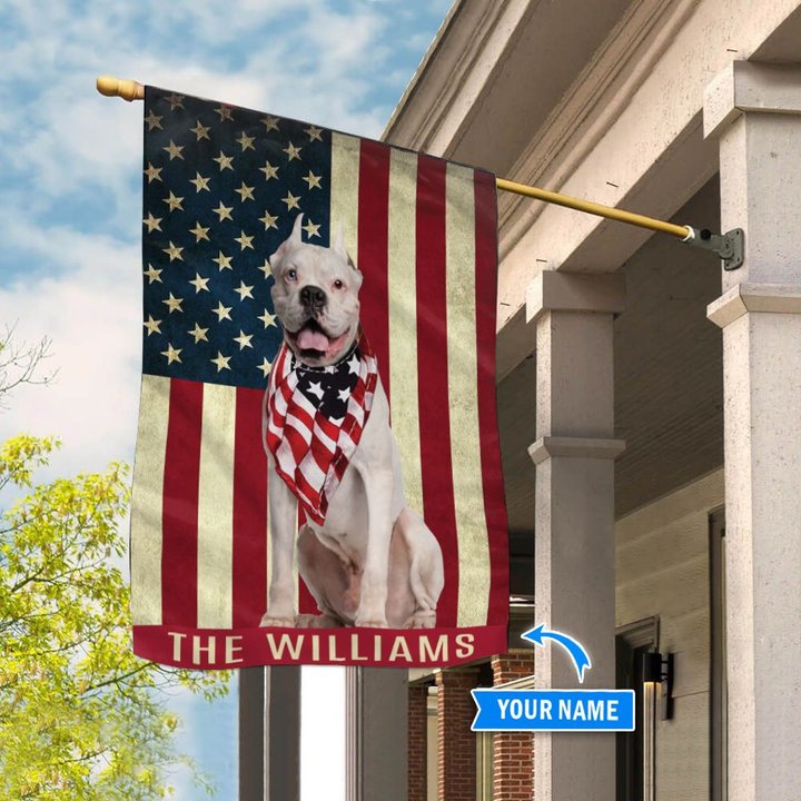 BIF1307 White Boxer Personalized Flag