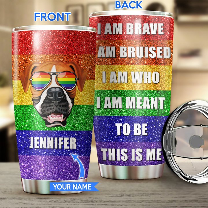 MHUCHO105 Boxer LGBT Personalized Stainless Steel Tumbler