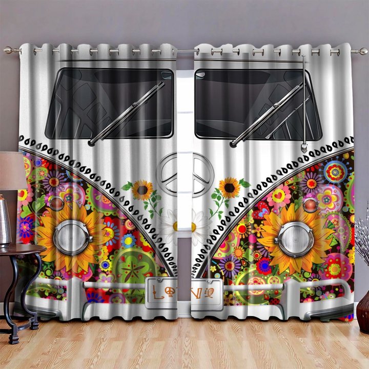 DIWA012-BUS hippie WINDOW CURTAINS - QUILT BED SET