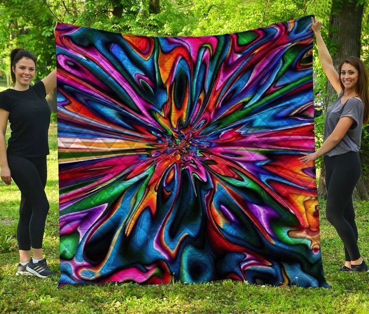 MHQHIPP101 Hippie Psychedelic Quilt Blanket