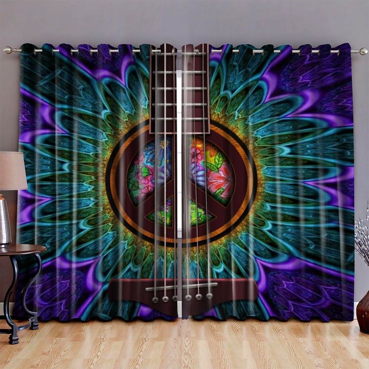 DIWH015-Hippie guitar WINDOW CURTAINS