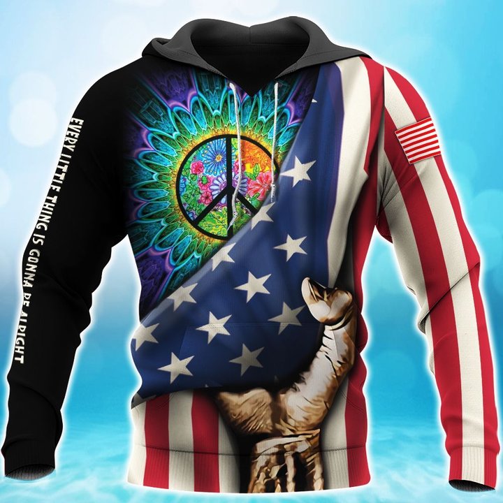 BIT0501 Hippie Opened Flag US 3D HOODIE
