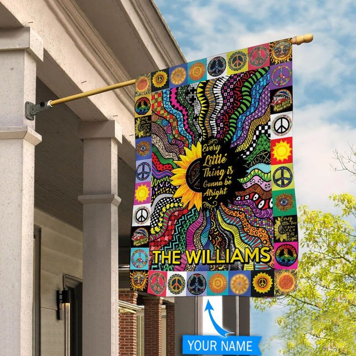 TUF0501 Hippie Personalized Flag