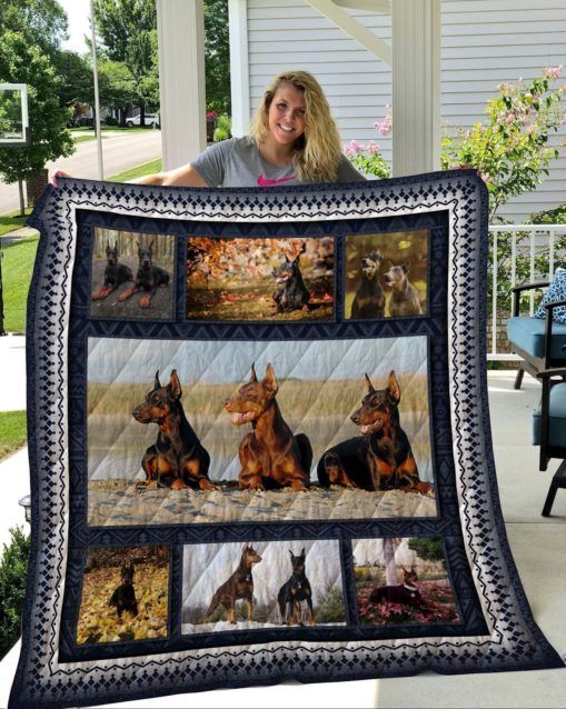 QUI19005 Doberman Quilt Blanket