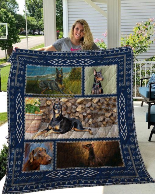QUI19003 Doberman Quilt Blanket