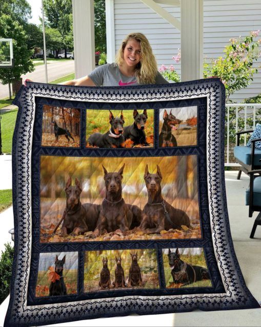 QUI19004 Doberman Quilt Blanket