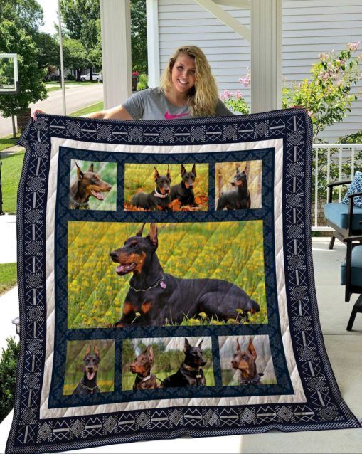 QUI19001 Doberman Quilt Blanket