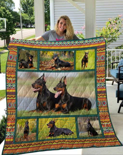 QUI19006 Doberman Quilt Blanket