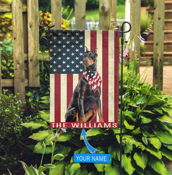 BIF0315 Doberman Pinscher Personalized Garden Flag