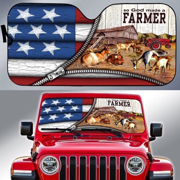 DICA2907002-Goats-so GOD made a farmer Car Sun shade