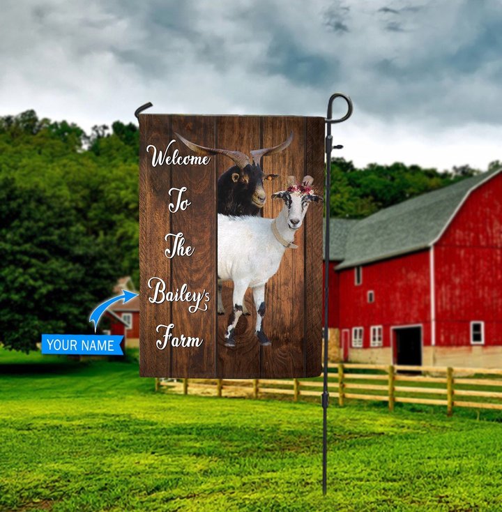 BIF20070803 Male and female goats Personalized Flag