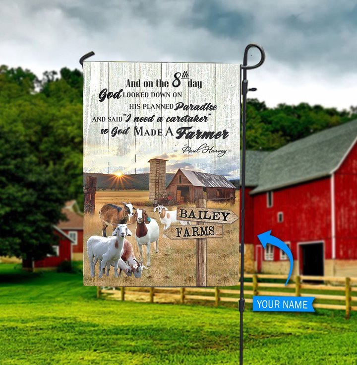 BIF20072302 Goats So God Made A Farmer Personalized Flag