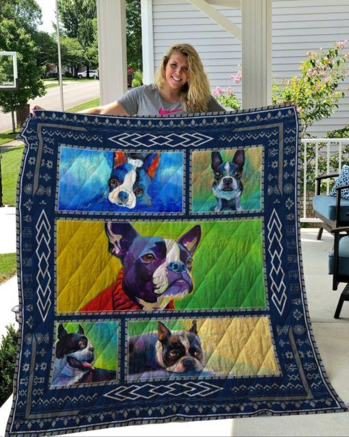 QUI18003 Boston Terrier Quilt Blanket