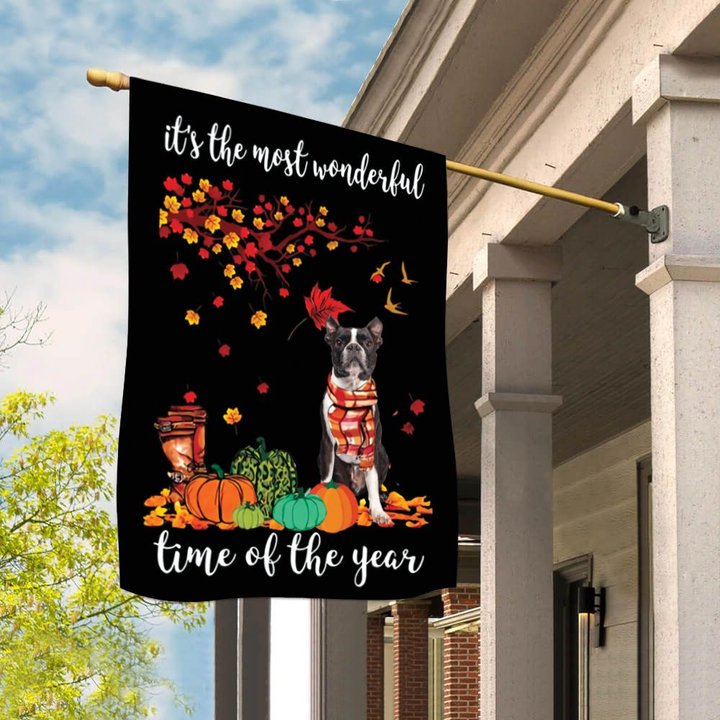 BIF20072906 Boston Terrier It Is The Most Time Of The Year Flag