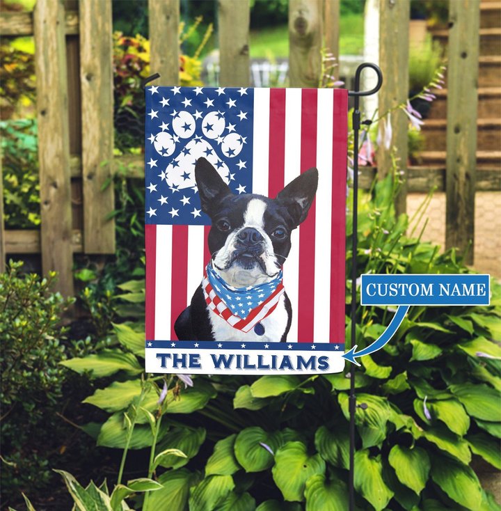 CHFD0405 Boston Terrier Personalized Garden Flag
