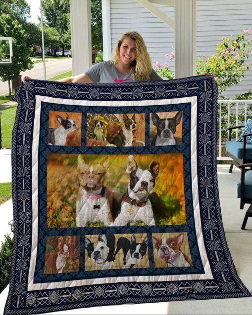 QUI18001 Boston Terrier Quilt Blanket