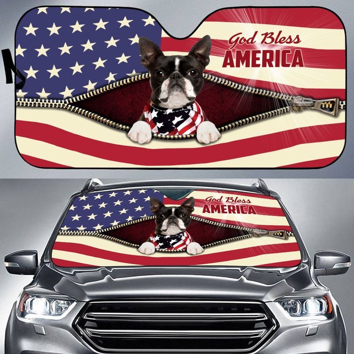 TUC1401 Boston Terrier Car Sun Shade