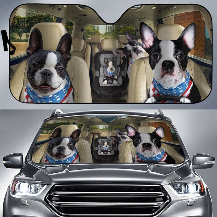CHC2003 Boston Terrier Car Sun shade