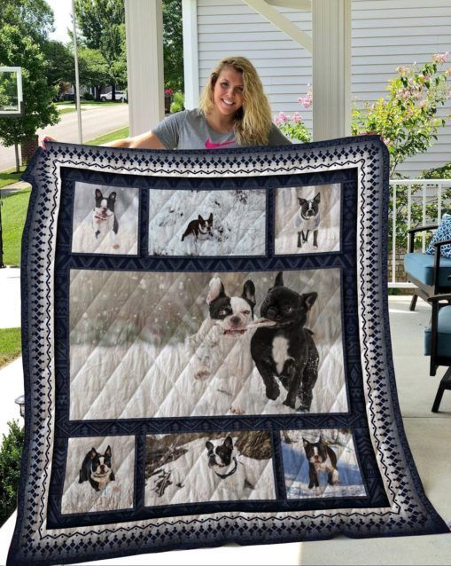 QUI18006 Boston Terrier Quilt Blanket