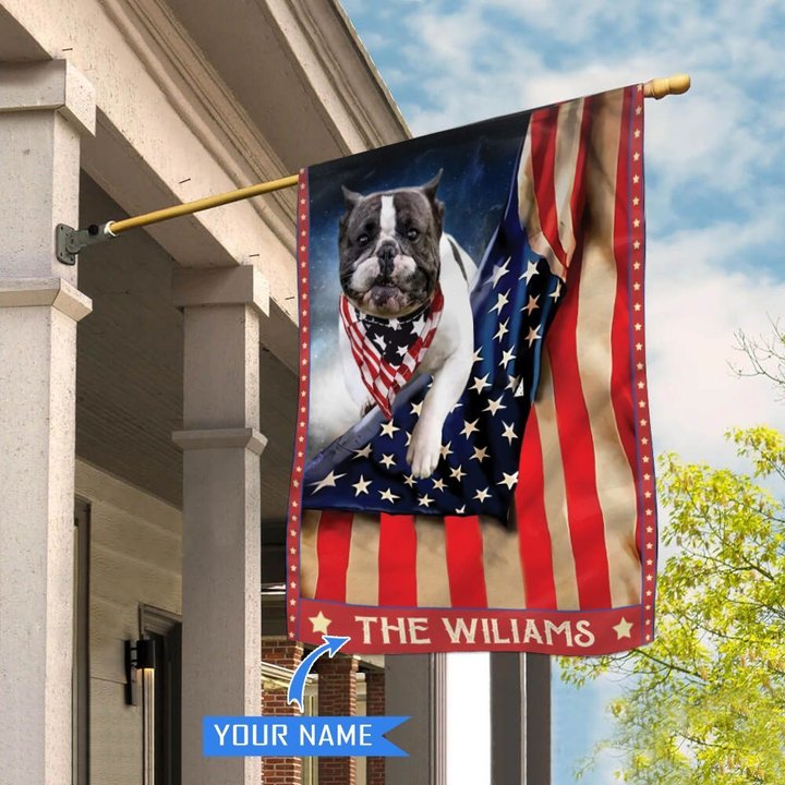 CHFD1005 Bulldog Personalized House Flag