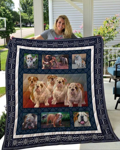 QUI38002 Bulldog Quilt Blanket