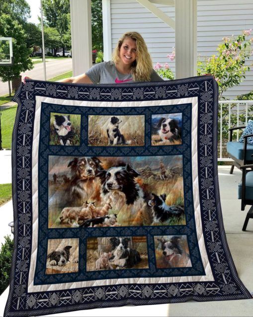 QUI17002 Border Collie Quilt Blanket