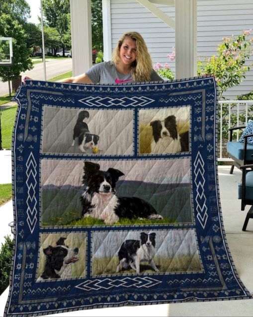 QUI17003 Border Collie Quilt Blanket