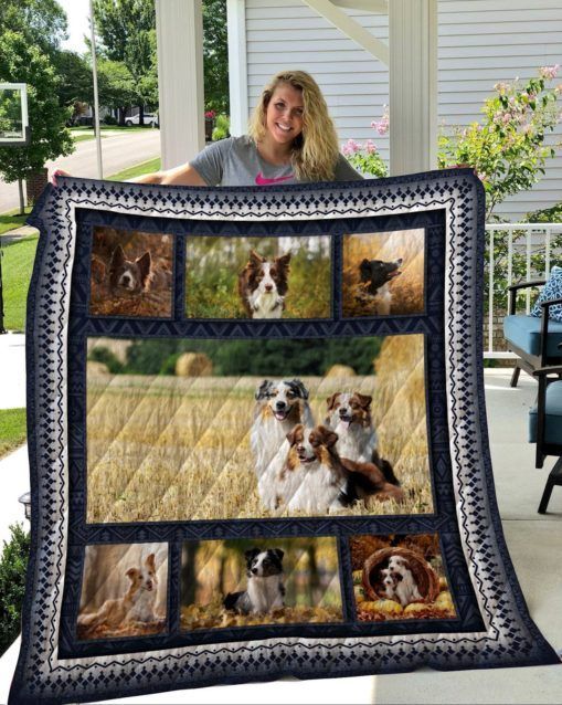 QUI17006 Border Collie Quilt Blanket