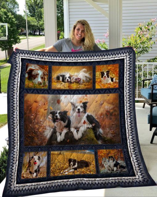 QUI17005 Border Collie Quilt Blanket
