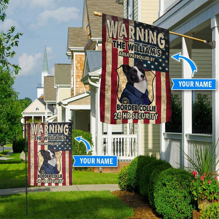 BIF20070205 Patrolled by Border Collie Personalized Flag