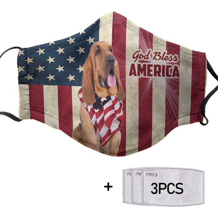 THM20071502 Basset Hound God Bless Face Mask
