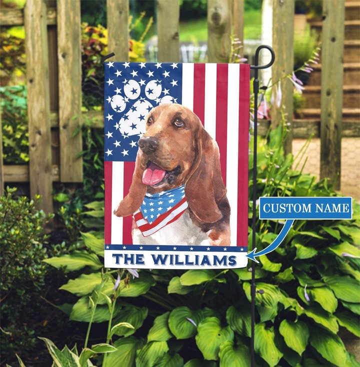 CHFD0402 Basset Hound Personalized Garden Flag
