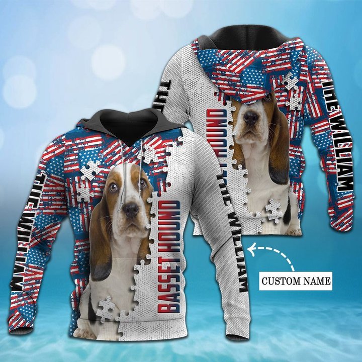 CHTD1001 Basset Hound Personalized 3D HOODIE